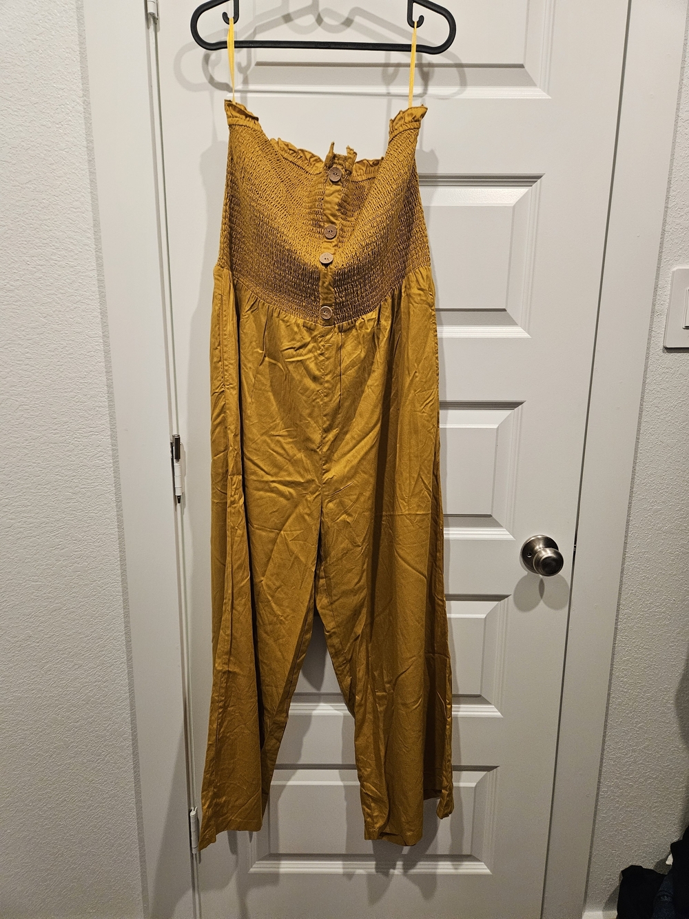 Mustard Smocked Jumpsuit Size 1X NWT